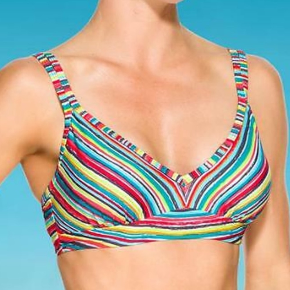 Athleta Multi Color Striped Montego Bikini